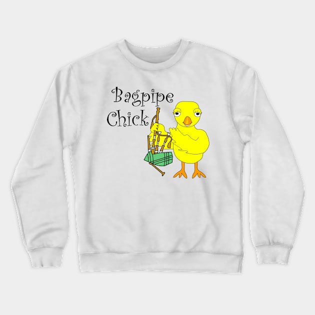 Bagpipe Chick Text Crewneck Sweatshirt by Barthol Graphics